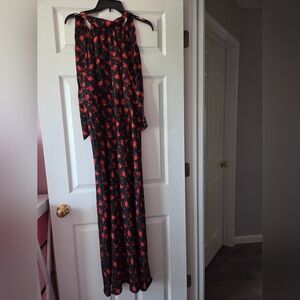 A New Day Black Floral Dress Size L NWT